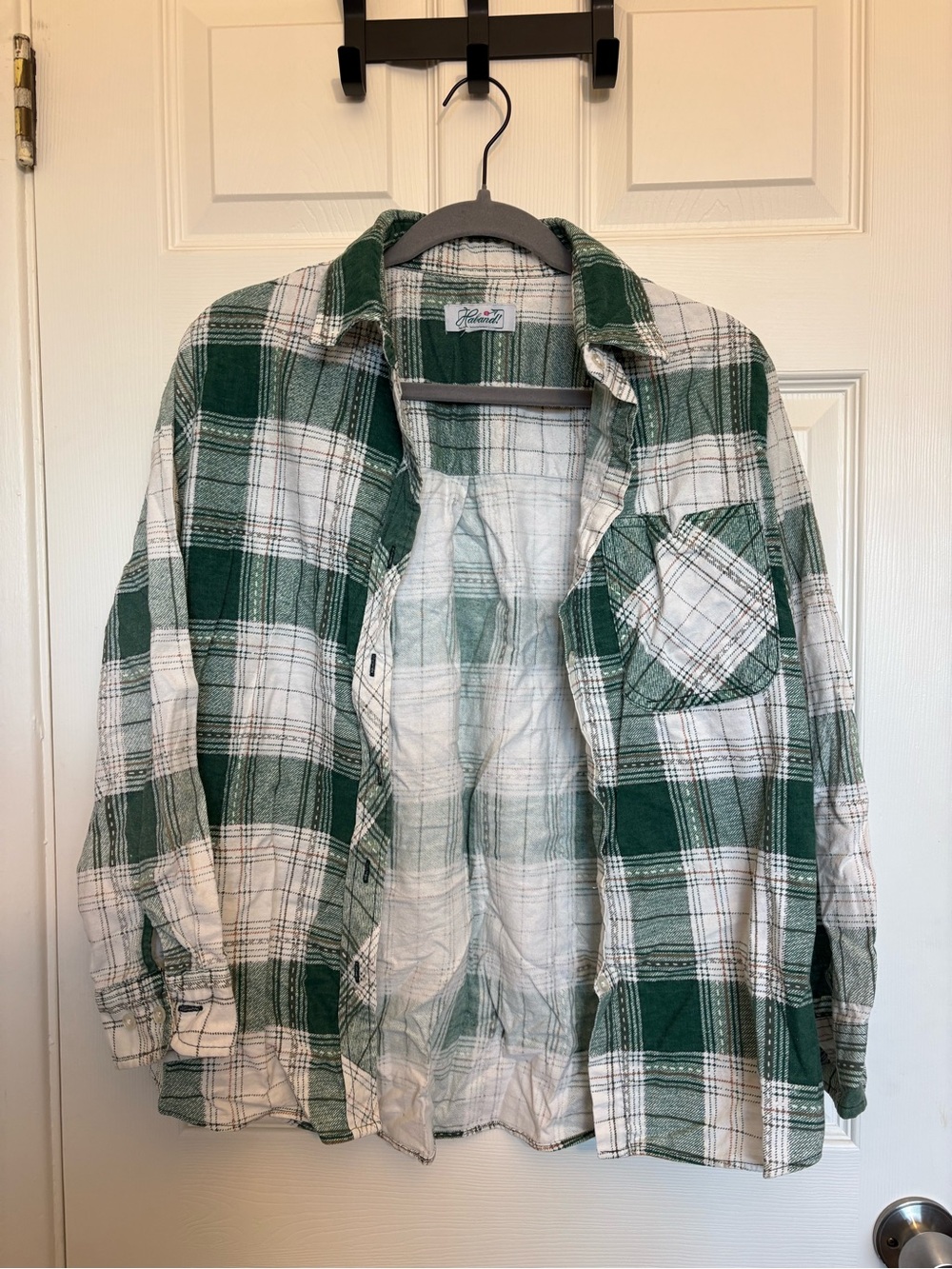 Haband Green & White Plaid Button-Up Shirt Jacket